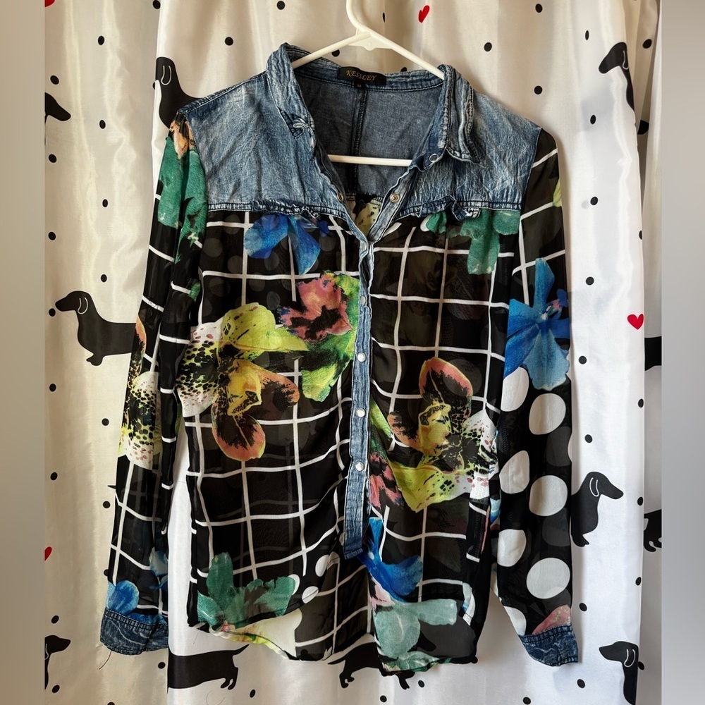 Colorful Floral Women's button down